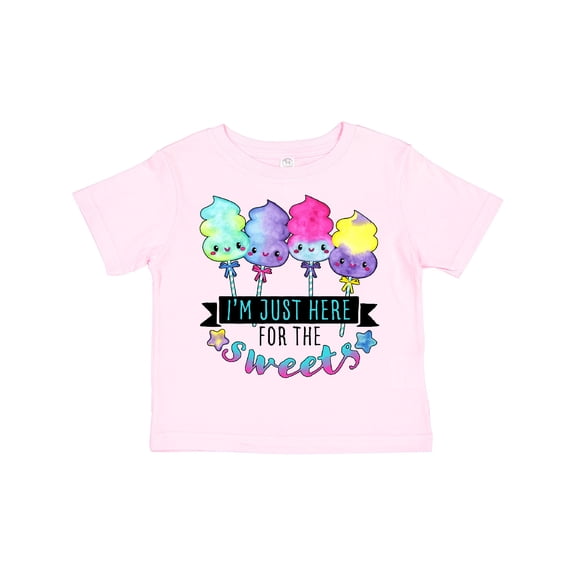 Inktastic I'm Just Here for the Sweets with Spun Sugar Candy Boys or Girls Toddler T-Shirt