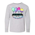 thumbnail image 1 of Inktastic I'm Just Here for the Sweets with Spun Sugar Candy Long Sleeve Youth T-Shirt, 1 of 5
