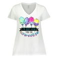 thumbnail image 1 of Inktastic I'm Just Here for the Sweets with Spun Sugar Candy Women's Plus Size V-Neck T-Shirt, 1 of 5