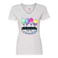thumbnail image 1 of Inktastic I'm Just Here for the Sweets with Spun Sugar Candy Women's V-Neck T-Shirt, 1 of 5