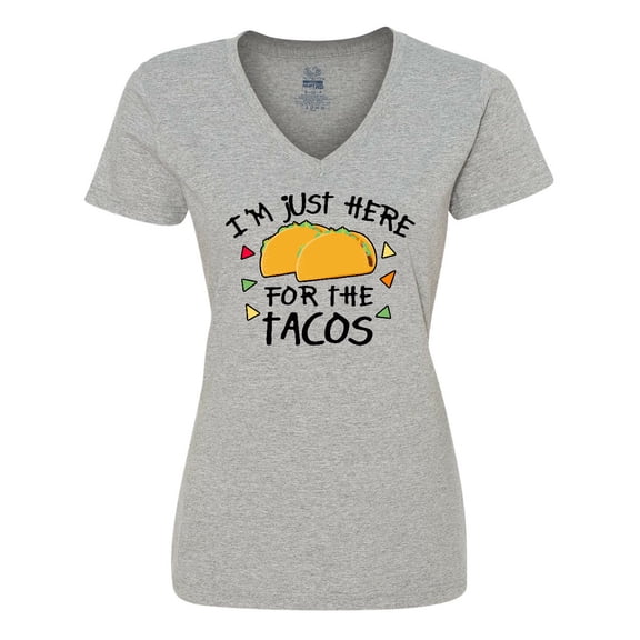 Inktastic I'm Just Here for the Tacos Cinco De Mayo Women's V-Neck T-Shirt