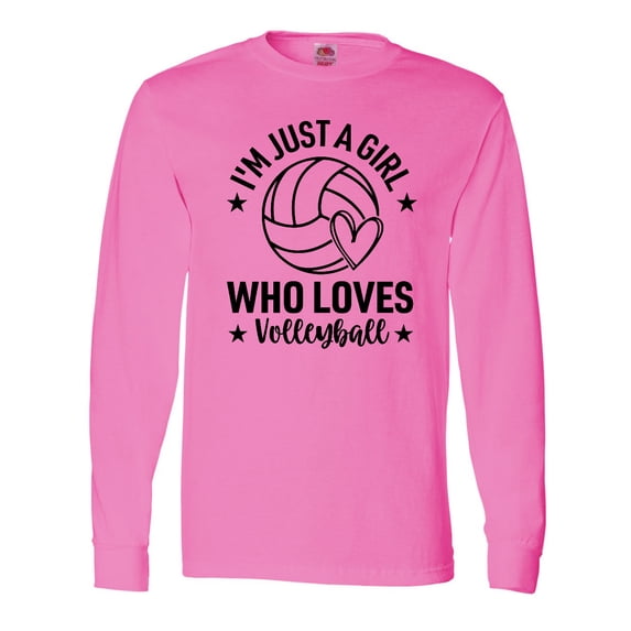 Inktastic I'm Just a Girl Who Loves Volleyball Long Sleeve T-Shirt