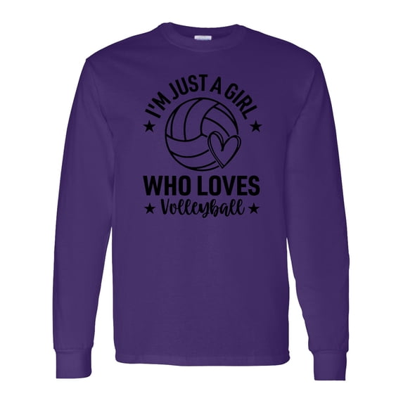 Inktastic I'm Just a Girl Who Loves Volleyball Long Sleeve T-Shirt