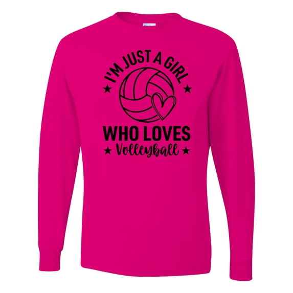 Inktastic I'm Just a Girl Who Loves Volleyball Long Sleeve T-Shirt