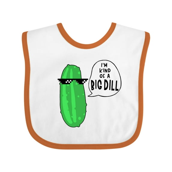 Inktastic I'm Kind of a Big Dill Pickle with Sunglasses Boys or Girls Baby Bib