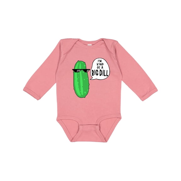 Inktastic I'm Kind of a Big Dill Pickle with Sunglasses Boys or Girls Long Sleeve Baby Bodysuit