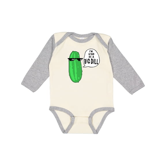 Inktastic I'm Kind of a Big Dill Pickle with Sunglasses Boys or Girls Long Sleeve Baby Bodysuit