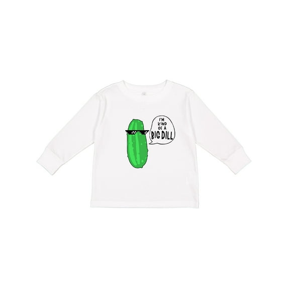 Inktastic I'm Kind of a Big Dill Pickle with Sunglasses Boys or Girls Long Sleeve Toddler T-Shirt
