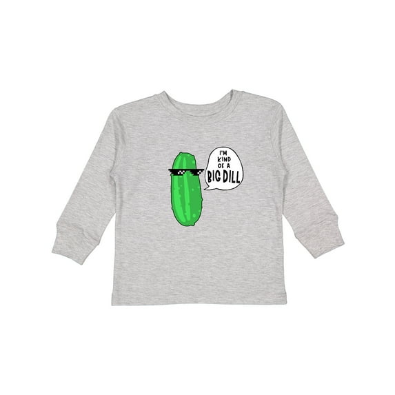 Inktastic I'm Kind of a Big Dill Pickle with Sunglasses Boys or Girls Long Sleeve Toddler T-Shirt