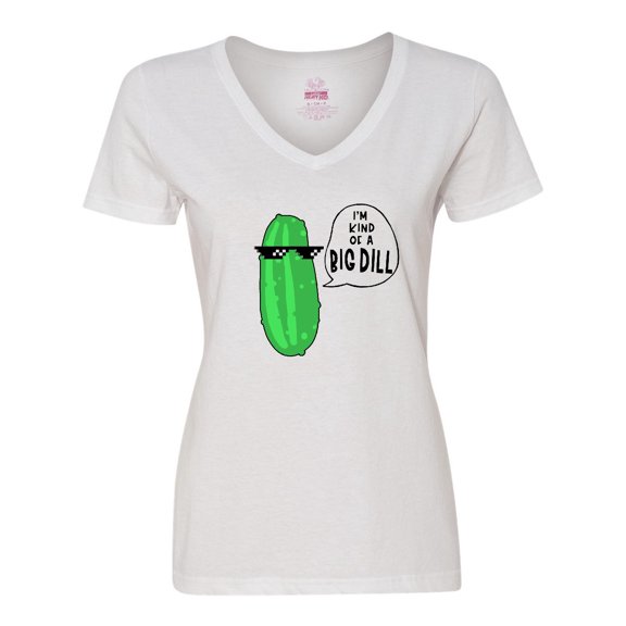 Inktastic I'm Kind of a Big Dill Pickle with Sunglasses Women's V-Neck T-Shirt