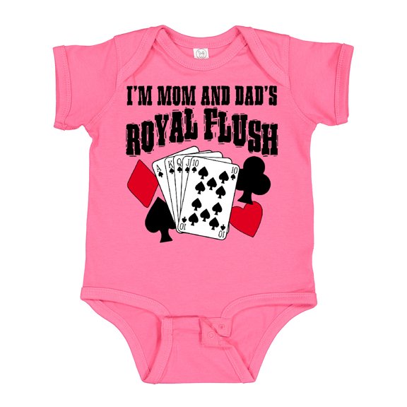 Inktastic I'm Mom and Dad's Royal Flush Poker Humor Boys or Girls Baby Bodysuit