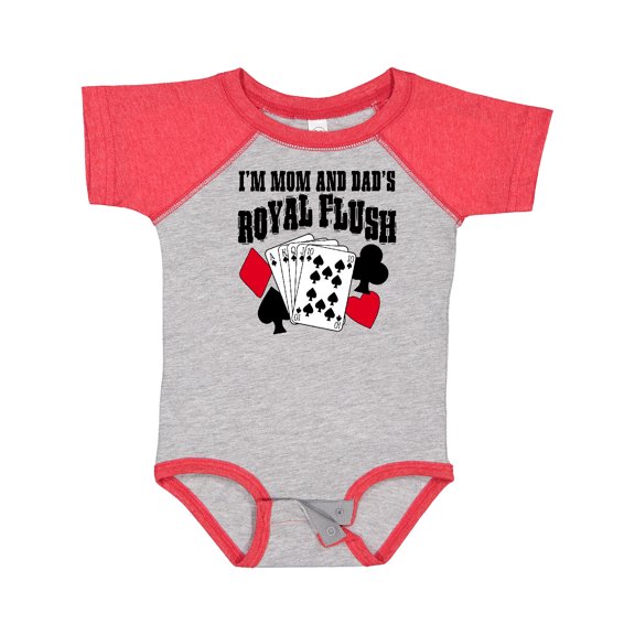 Inktastic I'm Mom and Dad's Royal Flush Poker Humor Boys or Girls Baby Bodysuit