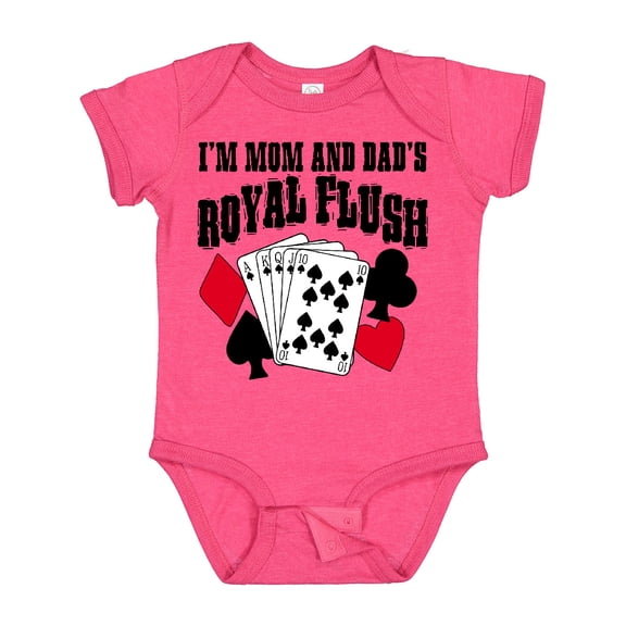Inktastic I'm Mom and Dad's Royal Flush Poker Humor Boys or Girls Baby Bodysuit