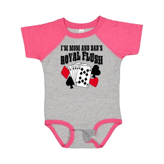 Inktastic I'm Mom and Dad's Royal Flush Poker Humor Boys or Girls Baby Bodysuit