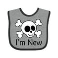 thumbnail image 1 of Inktastic I'm New Cute Skull Baby Boys or Girls Baby Bib, 1 of 4