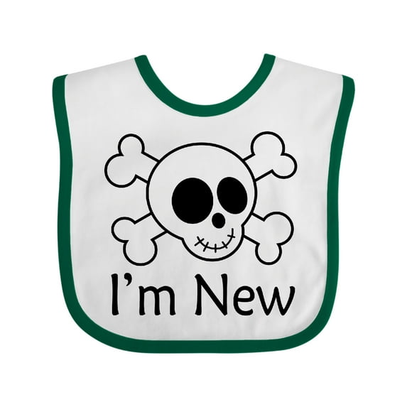Inktastic I'm New Cute Skull Baby Boys or Girls Baby Bib