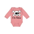 thumbnail image 1 of Inktastic I'm New Cute Skull Baby Boys or Girls Long Sleeve Baby Bodysuit, 1 of 5