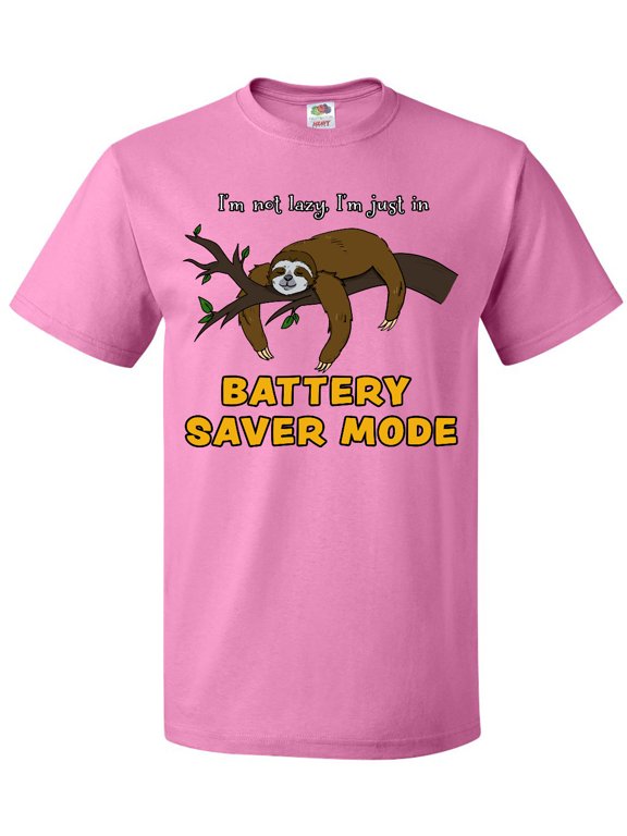 I'm Not Lazy I'm Just in Battery Saver Mode Relaxing Sloth T-Shirt