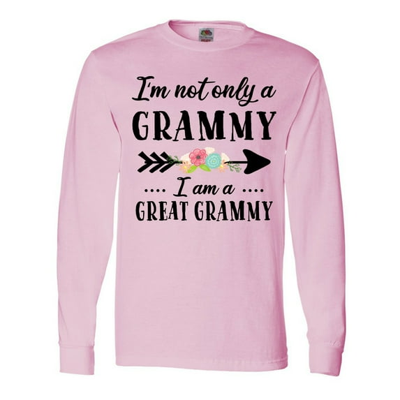 Inktastic I'm Not Only a Grammy I'm a Great Grammy with Flowers Long Sleeve T-Shirt