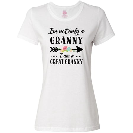 Inktastic I'm Not Only a Granny I'm a Great Granny with Flowers Women's T-Shirt