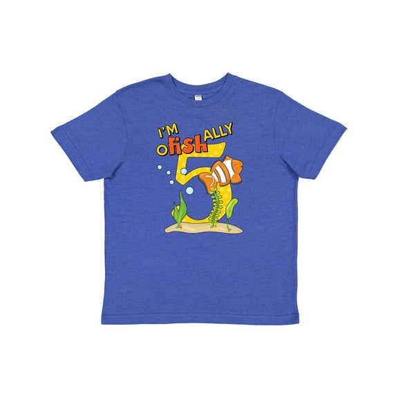 Inktastic I'm O-fish-ally Five Cute Clownfish Fifth Birthday Youth T-Shirt