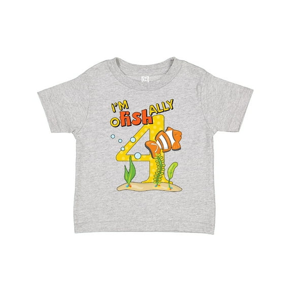 Inktastic I'm O-fish-ally Four Cute Clownfish Fourth Birthday Boys or Girls Toddler T-Shirt