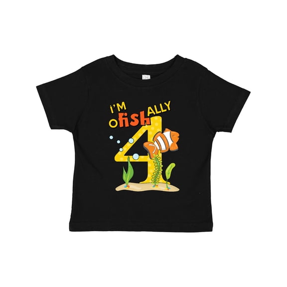 Inktastic I'm O-fish-ally Four Cute Clownfish Fourth Birthday Boys or Girls Toddler T-Shirt