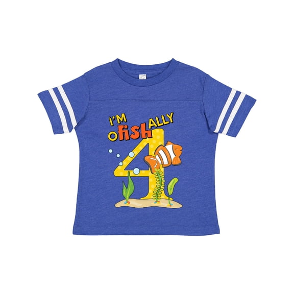 Inktastic I'm O-fish-ally Four Cute Clownfish Fourth Birthday Boys or Girls Toddler T-Shirt