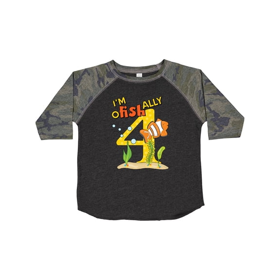 Inktastic I'm O-fish-ally Four Cute Clownfish Fourth Birthday Boys or Girls Toddler T-Shirt