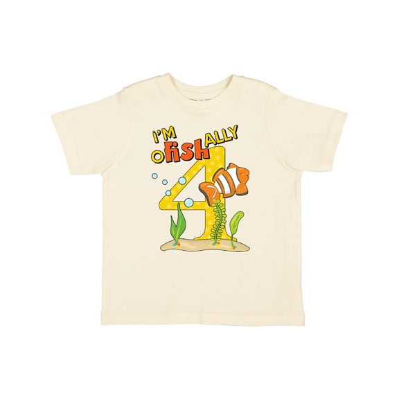 Inktastic I'm O-fish-ally Four Cute Clownfish Fourth Birthday Boys or Girls Toddler T-Shirt