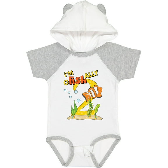 Inktastic I'm O-Fish-Ally Two- Cute Clownfish Second Birthday Boys or Girls Baby Bodysuit