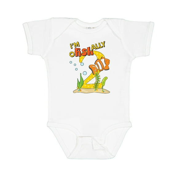 Inktastic I'm O-Fish-Ally Two- Cute Clownfish Second Birthday Boys or Girls Baby Bodysuit