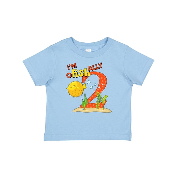Inktastic I'm O-Fish-Ally Two- Cute Puffer Fish Second Birthday Boys or Girls Baby T-Shirt