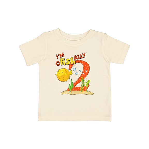 Inktastic I'm O-Fish-Ally Two- Cute Puffer Fish Second Birthday Boys or Girls Baby T-Shirt
