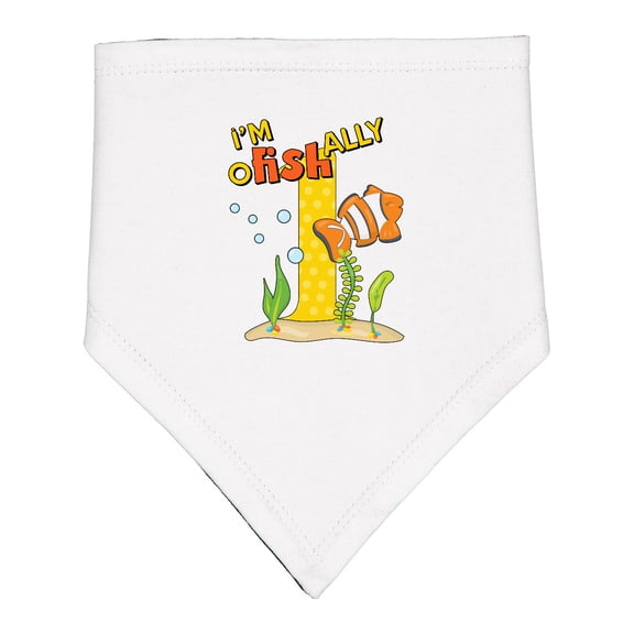 Inktastic I'm O-fish-ally One Cute Clownfish First Birthday Baby Bandana Bib