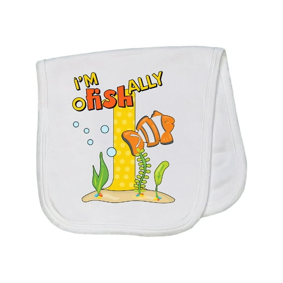 Inktastic I'm O-fish-ally One Cute Clownfish First Birthday Baby Burp Cloth