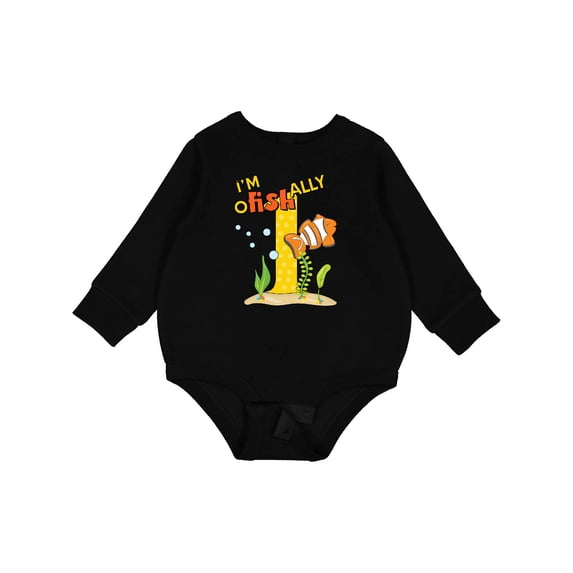 Inktastic I'm O-fish-ally One Cute Clownfish First Birthday Baby Fleece Bodysuit