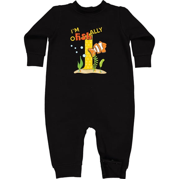Inktastic I'm O-fish-ally One Cute Clownfish First Birthday Baby Fleece Romper