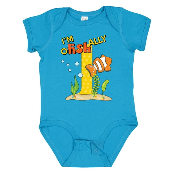 Inktastic I'm O-fish-ally One Cute Clownfish First Birthday Boys or Girls Baby Bodysuit