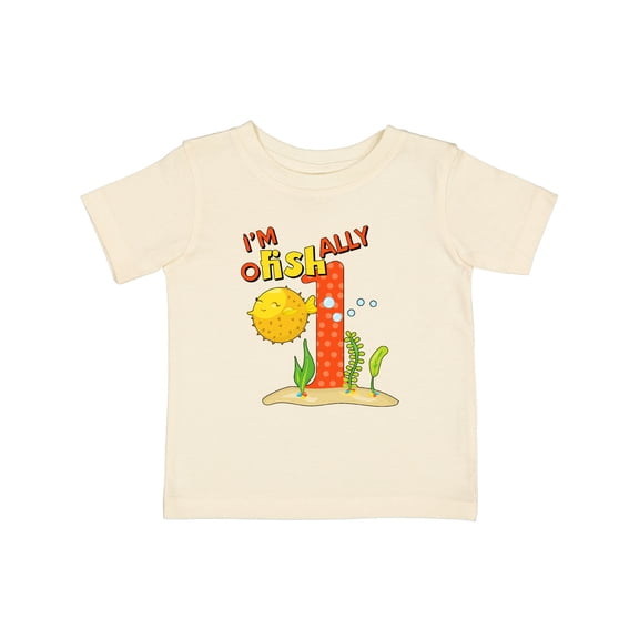 Inktastic I'm O-fish-ally One- Cute Puffer Fish First Birthday Boys or Girls Baby T-Shirt