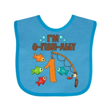 Inktastic I'm O-fish-ally One!- Fishing Birthday Boys or Girls Baby Bib