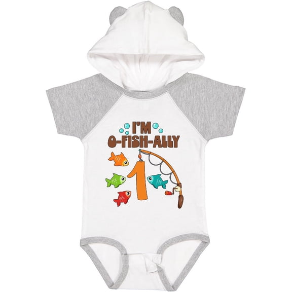 Inktastic I'm O-fish-ally One Fishing Birthday Boys or Girls Baby Bodysuit