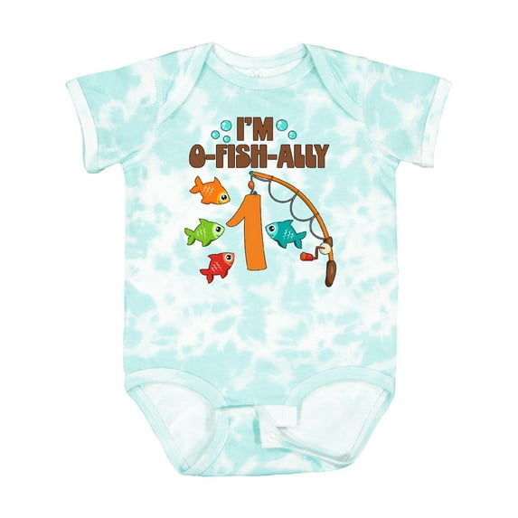 Inktastic I'm O-fish-ally One Fishing Birthday Boys or Girls Baby Bodysuit