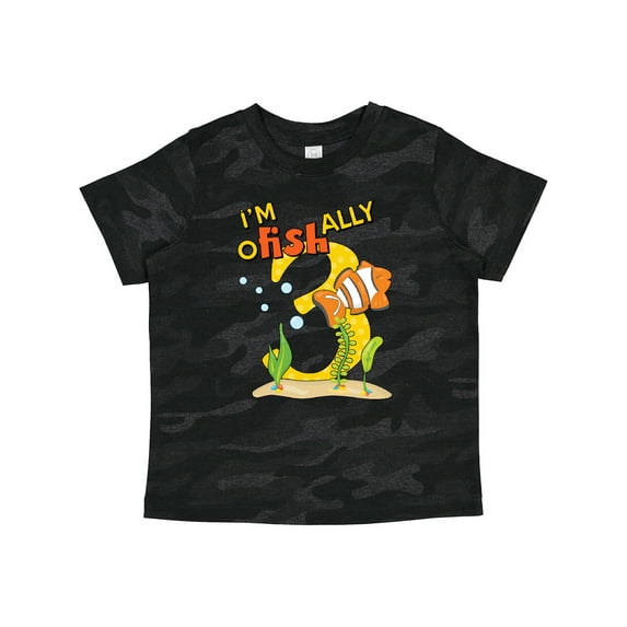 Inktastic I'm O-fish-ally Three Cute Clownfish Third Birthday Boys or Girls Toddler T-Shirt