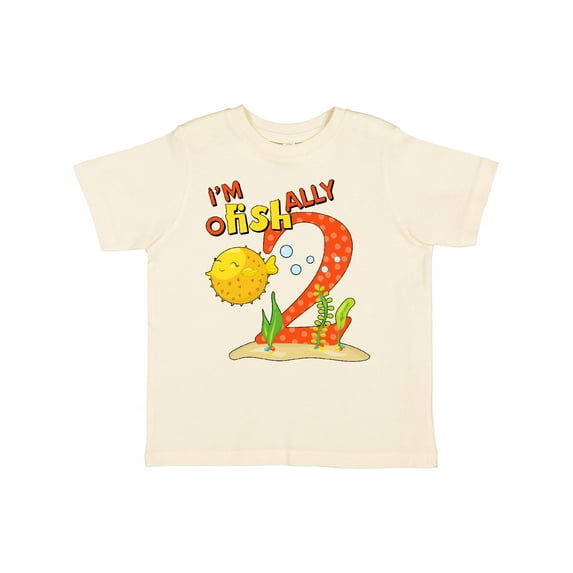 Inktastic I'm O-fish-ally Two Cute Puffer Fish Second Birthday Boys or Girls Toddler T-Shirt