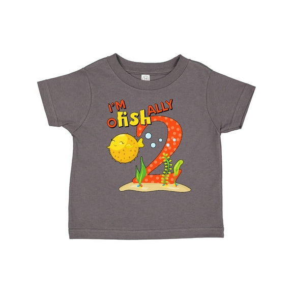 Inktastic I'm O-fish-ally Two Cute Puffer Fish Second Birthday Boys or Girls Toddler T-Shirt