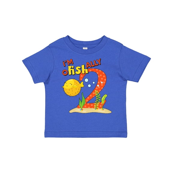 Inktastic I'm O-fish-ally Two Cute Puffer Fish Second Birthday Boys or Girls Toddler T-Shirt