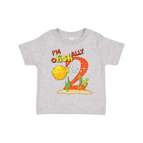 Inktastic I'm O-fish-ally Two Cute Puffer Fish Second Birthday Boys or Girls Toddler T-Shirt