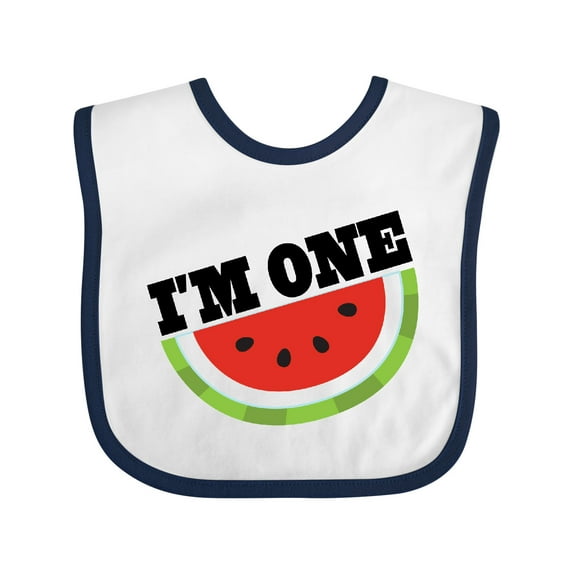 Inktastic I'm One 1st Birthday Watermelon Boys or Girls Baby Bib