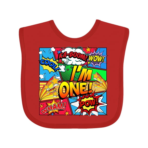 Inktastic I'm One Comic Book Boys or Girls Baby Bib